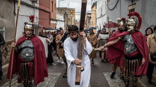 Camino del Calvario para su crucifixión. Foto: Jorge Luis Fernández